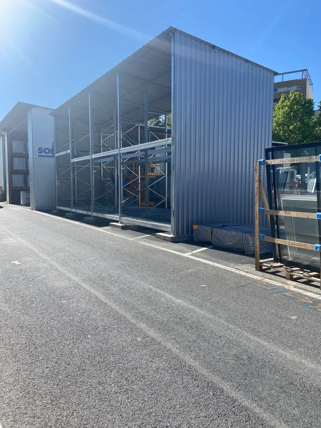 Side cladding of the storage area in Le Grau-du-Roi