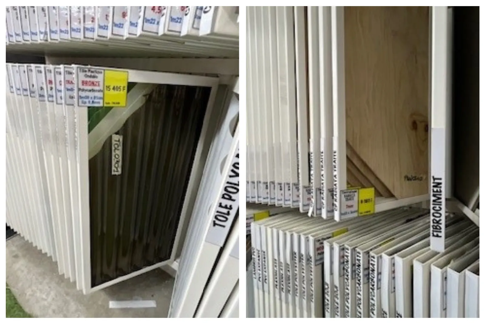Magasin de bricolage et matériaux – vue d’ensemble de la zone équipée