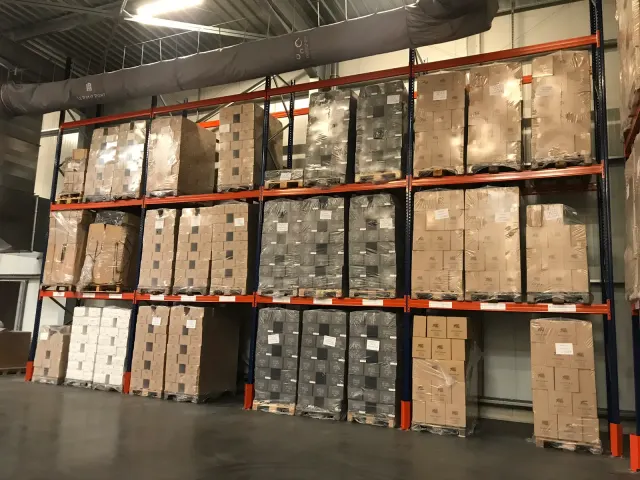 Pallet racking for a wine warehouse – the installation in use