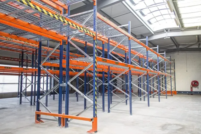 Pallet storage on pallet racking – overall view of the project