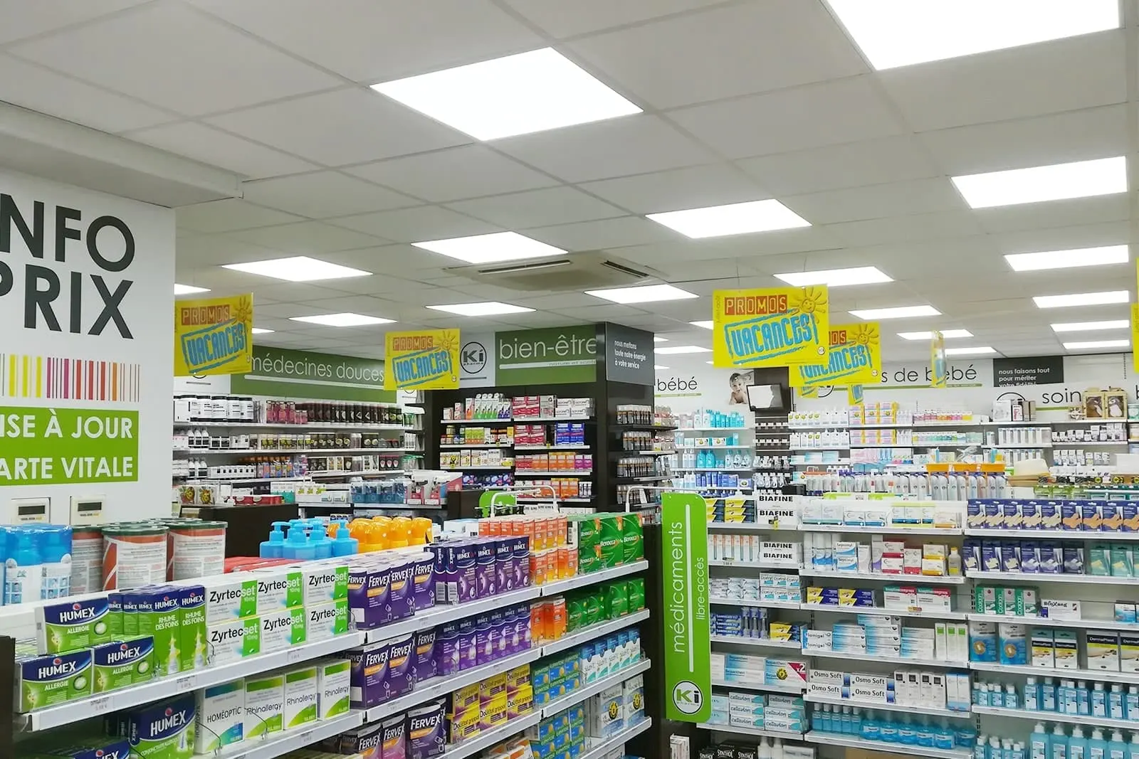 Agencement d’une pharmacie – vue d’ensemble du chantier