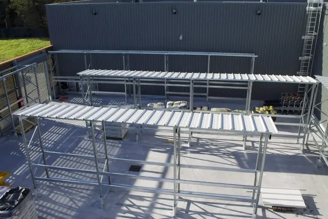 Outdoor heavy-duty rack storage – overall view of the project