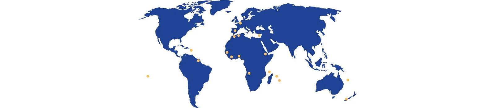 Carte des projets internationaux réalisés par Kollirama : DOM-TOM, Afrique, Europe et océan Indien