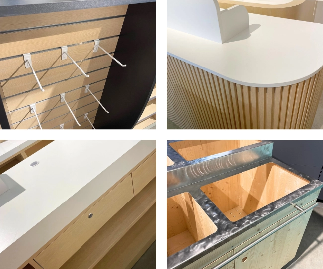 mobilier specifique sur mesure bois aluminium verre kollirama