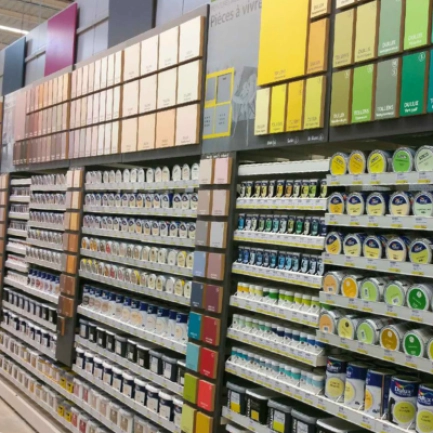 aménagement rayon peinture pour magasin de bricolage gsb